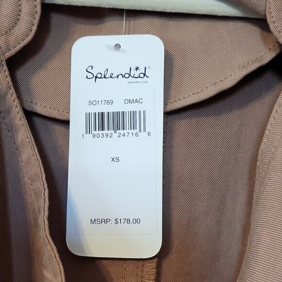 Splendid Open Front Trench Coat1 Lightweight Tie Gatherer attach Cuffs Size XS - Picture 10 of 15